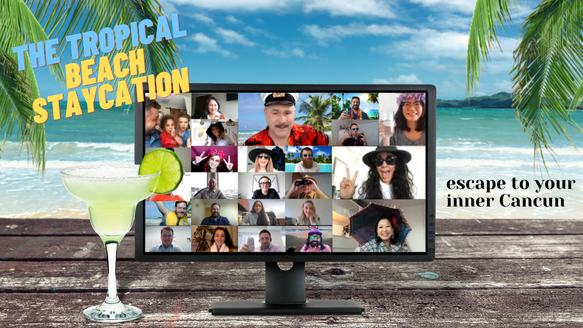 virtual tropical beach staycation is a great team building activity for the pandemic